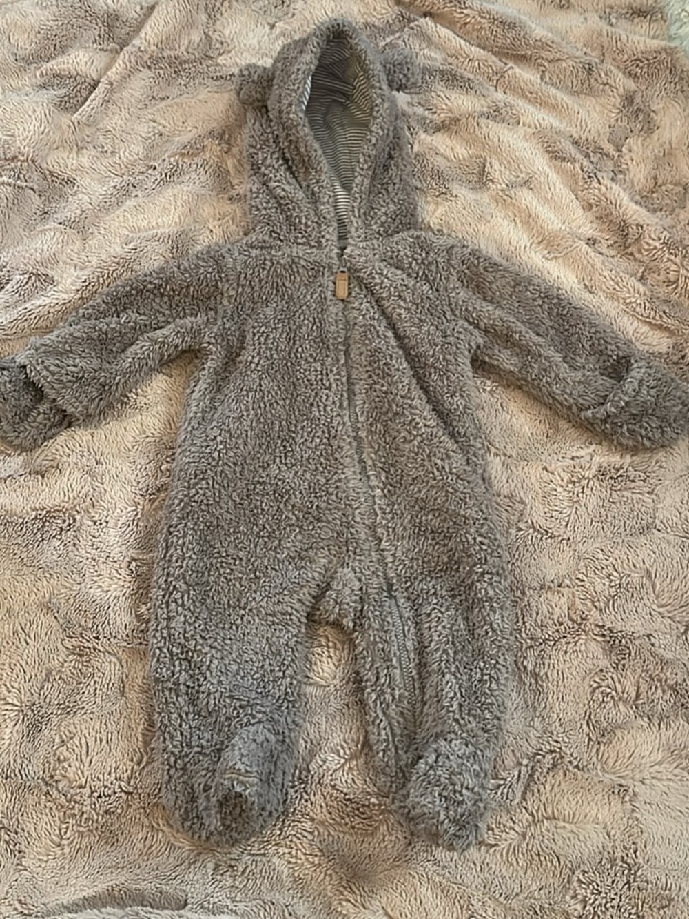 Carter's Plush Hooded Baby One-Piece Footie, open or covered hands
